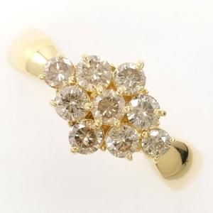 LuxUness K18 Yellow Gold Diamond Ring Metal Ring